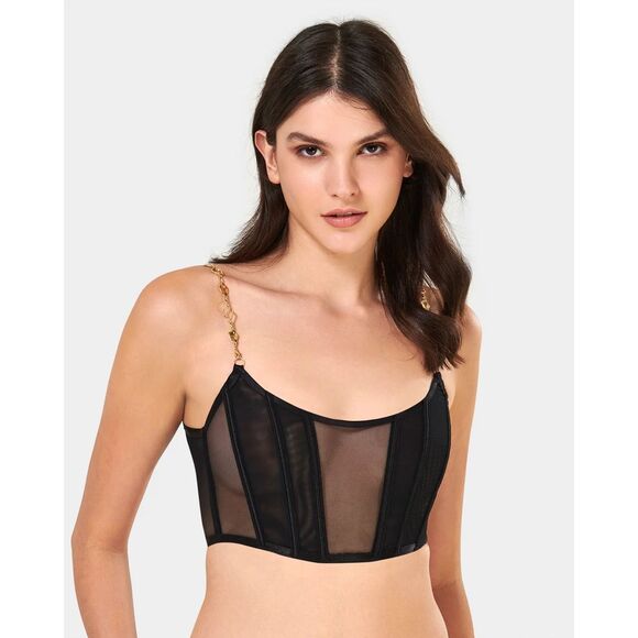 Bluebella NWT Emery Soft Bustier Black/Gold Small - Picture 3 of 7